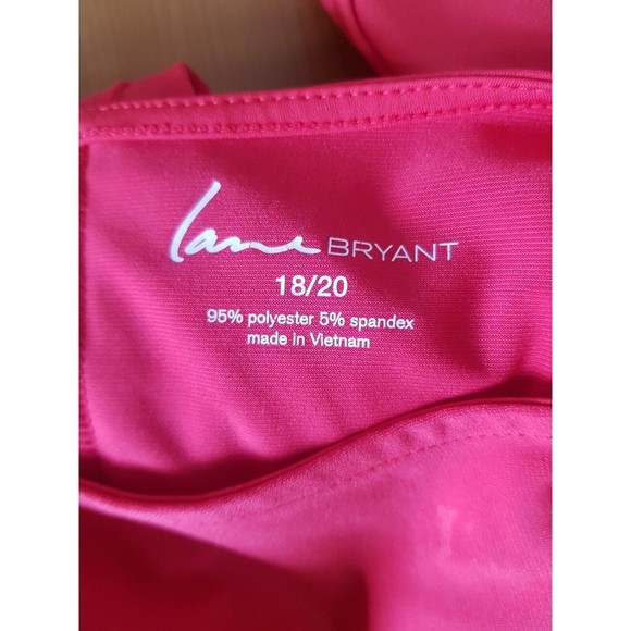 Lane Bryant Women's Blouse Plus Size 18-20 Red V-Neck Bell Sleeve Oiffice Wear - Picture 4 of 9